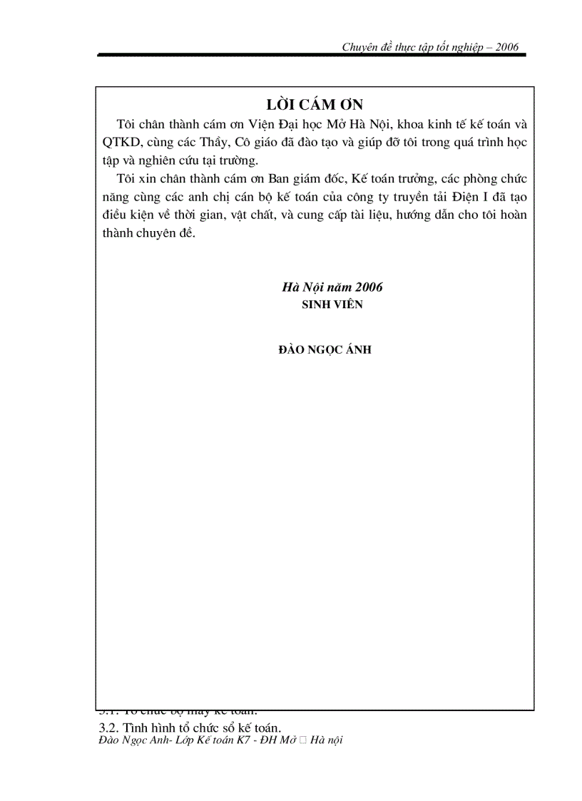Tổ chức kế toán của công ty truyền tải điện I