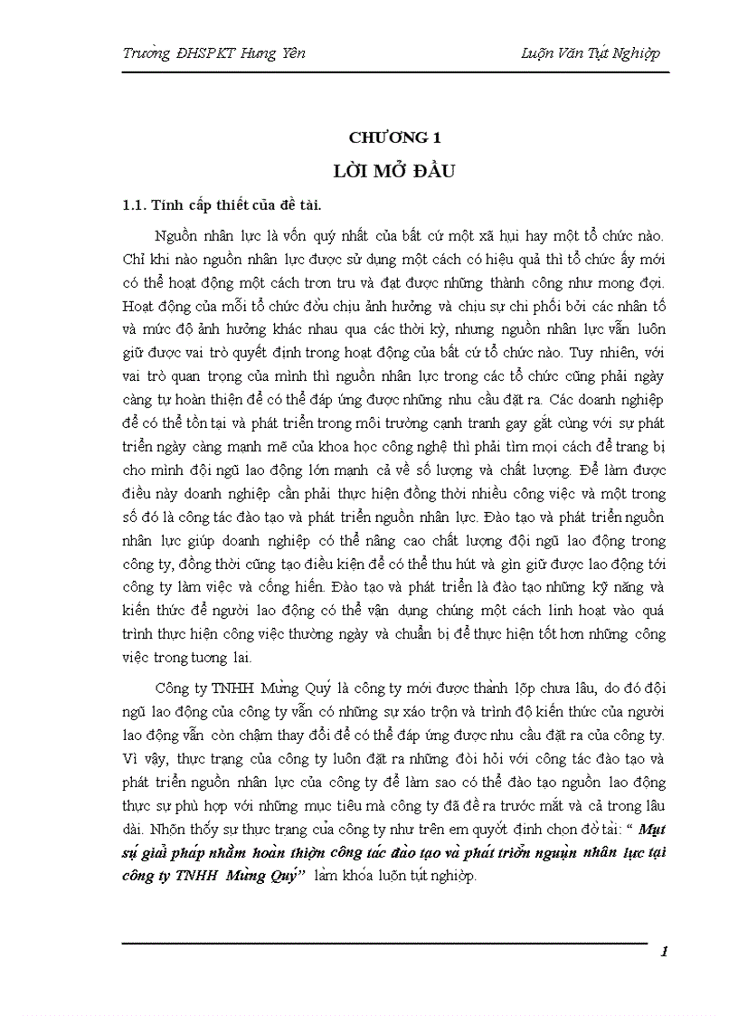 Mô t sô gia i pha p nhă m hoa n thiê n công ta c đa o ta o va pha t triê n nguô n nhân lư c tại công ty TNHH Mư ng Quy