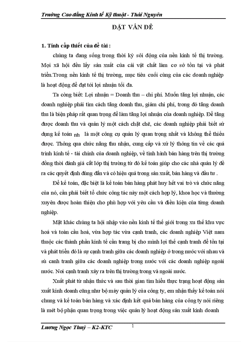 Hoàn thiện kế toán bán hàng và xác định kết quả kinh doanh ở công ty Cao su 75 1