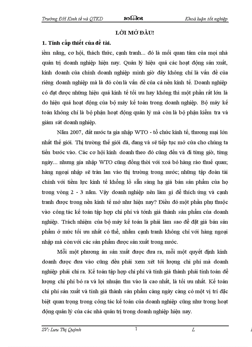 Kế toán tập hợp chi phí và tính giá thành tại CTCT may xuất khẩu Hà Phong
