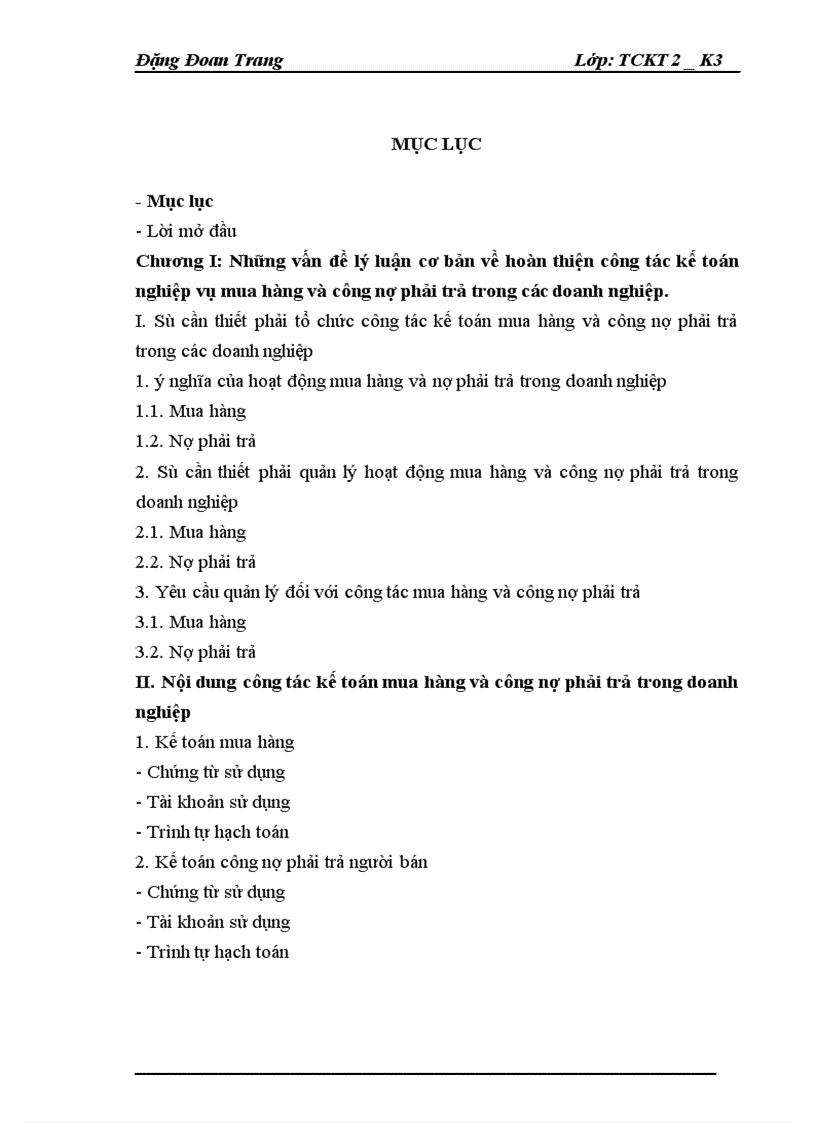 Hoàn thiện công tác kế toán nghiệp vụ mua hàng và công nợ phải trả tại Công ty Thị Trường Quốc Tế Việt Nam 1