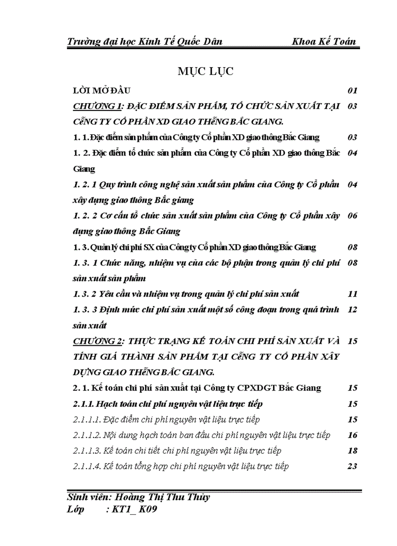 Thực trạng kế toán chi phí sản xuất và tính giá thành sản phẩm tại công ty cổ phần xây dựng giao thông Bắc Giang