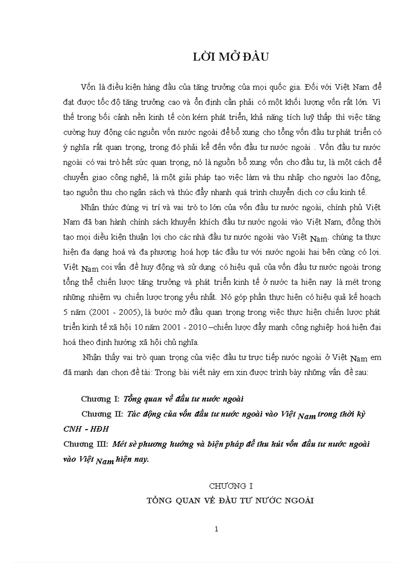Một số phương hướng và biện pháp để thu hút vốn đầu tư nước ngoài vào Việt Nam hiện nay 1