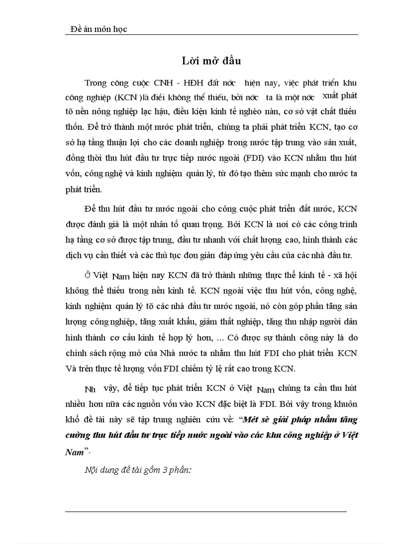 Một số giải pháp nhằm tăng cường thu hút đầu tư trực tiếp nước ngoài vào các khu công nghiệp ở Việt Nam 1