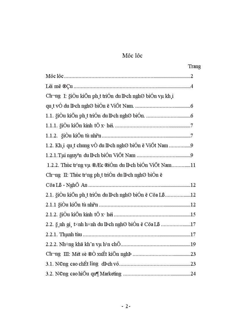 Thực trạng phát triển du lịch nghỉ biển