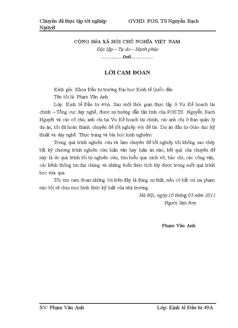 Dự án đầu tư “Giáo dục kỹ thuật và dạy nghề”: tình hình thực hiện dự án và bài học kinh nghiệm