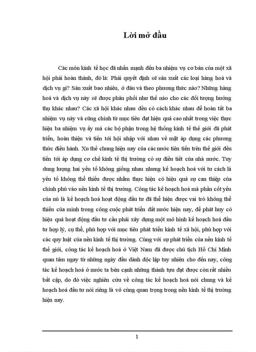 Thực trạng công tác kế hoạch hoá ở nước ta 1