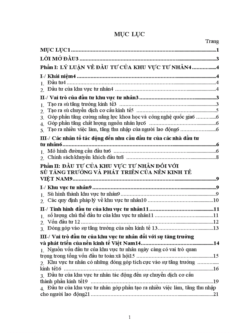 Đầu tư của khu vực tư nhân đối với sự tăng trưởng và phát triển của nền kinh tế Việt Nam 1