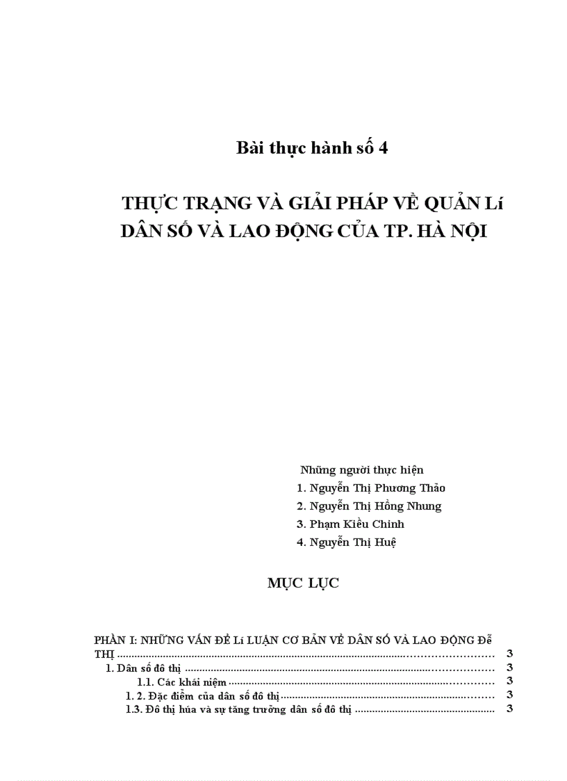 Thực trạng và giải pháp về quản lý dân số và lao động của tp hà nội 1