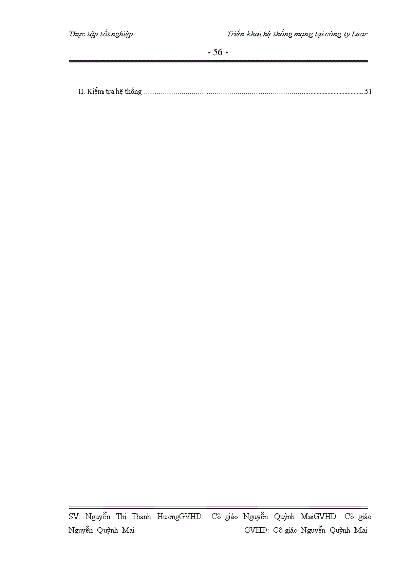 Triển khai hệ thống mạng tại công ty Lear