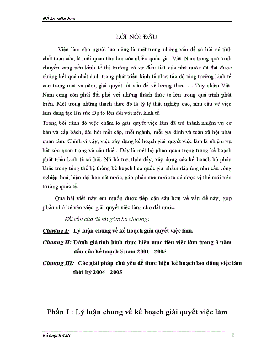 Các giải pháp chủ yếu để thực hiện kế hoạch lao động việc làm thời kỳ 2004 2005 1