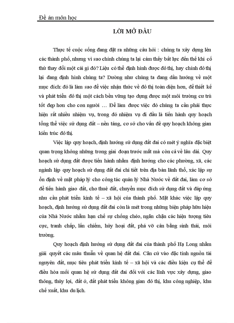 Cơ sở lý luận và giải pháp nâng cao hiệu quả sử dụng đất ở thành phố Hạ Long