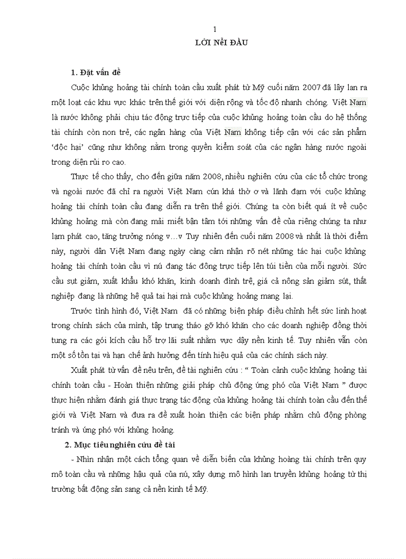 Toàn cảnh cuộc khủng hoảng tài chính toàn cầu Hoàn thiện những giải pháp chủ động ứng phó của Việt Nam