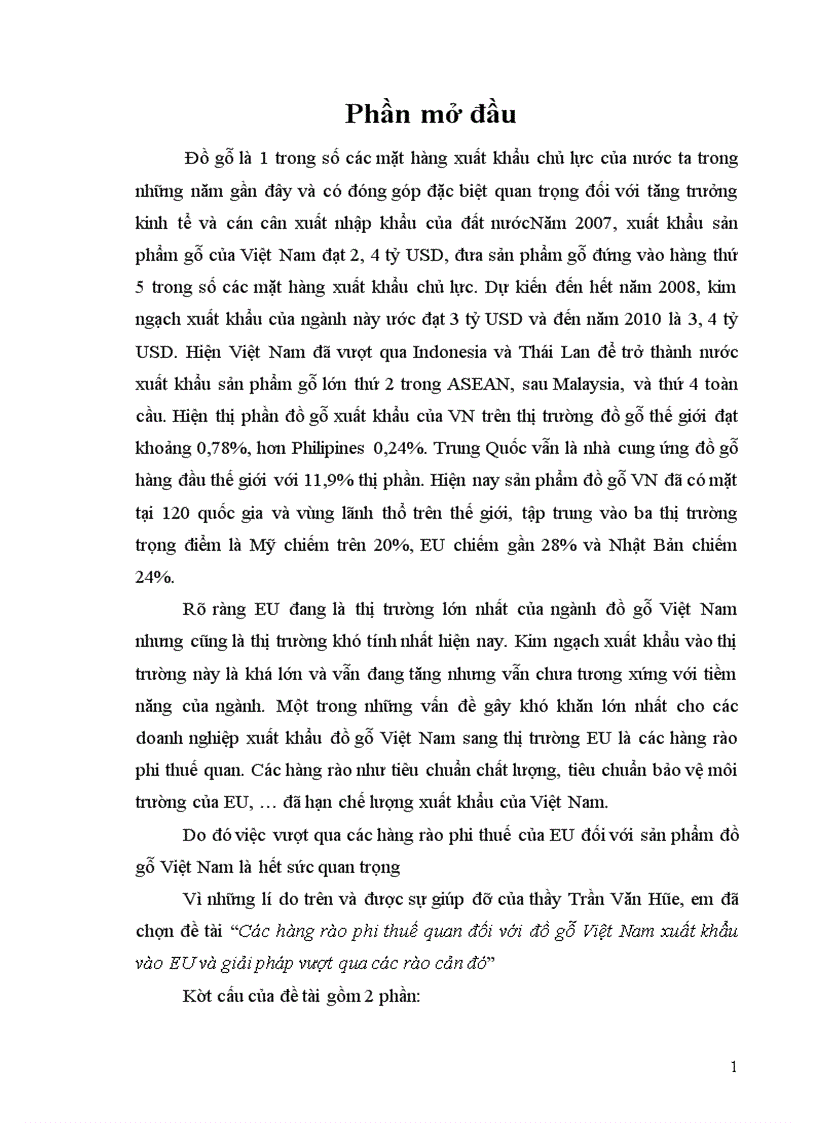 Các hàng rào phi thuế quan đối với đồ gỗ Việt Nam xuất khẩu vào EU và giải pháp vượt qua các rào cản đó 1