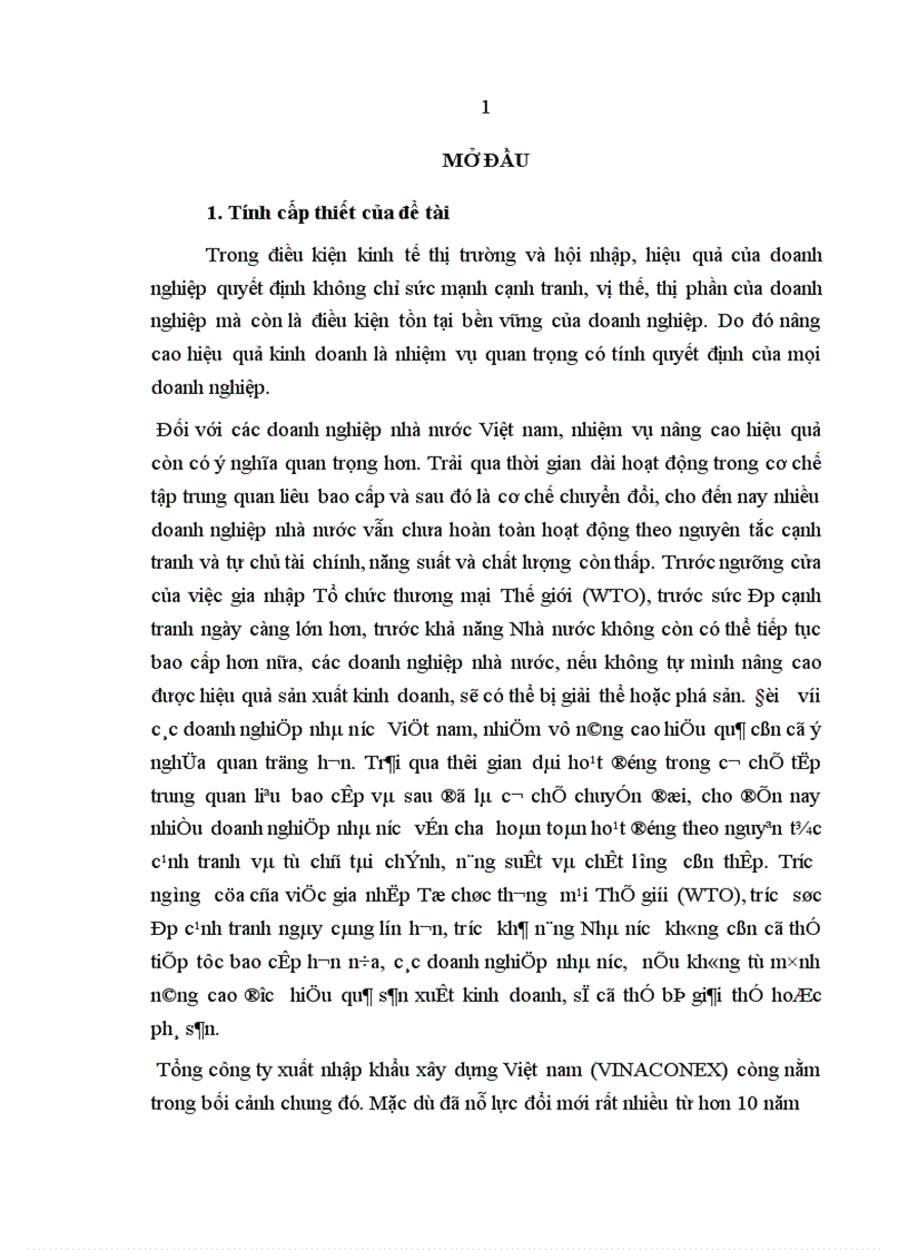 Hoạt động kinh doanh xuất nhập khẩu của Tổng công ty xuất nhập khẩu xây dựng Việt nam VINACONEX thực trạng và giải pháp 1