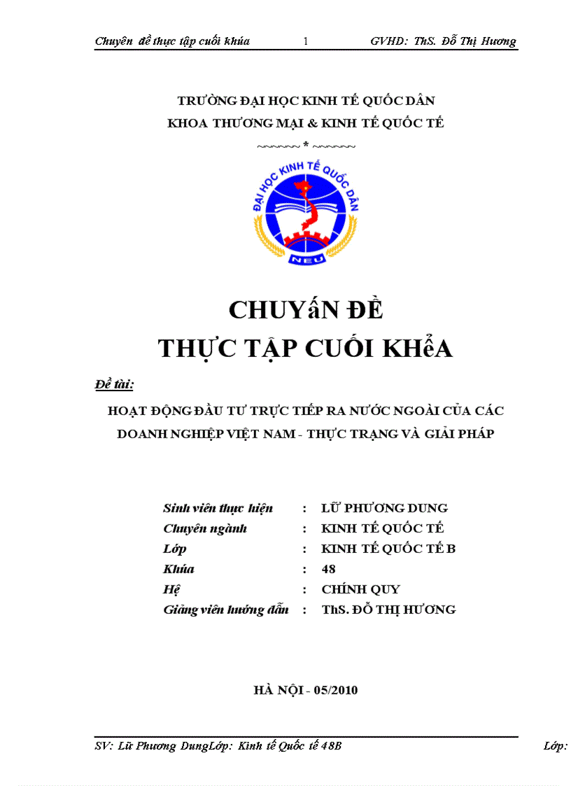 Hoạt động đầu tư trực tiếp ra nước ngoài của các doanh nghiệp Việt Nam thực trạng và giải pháp