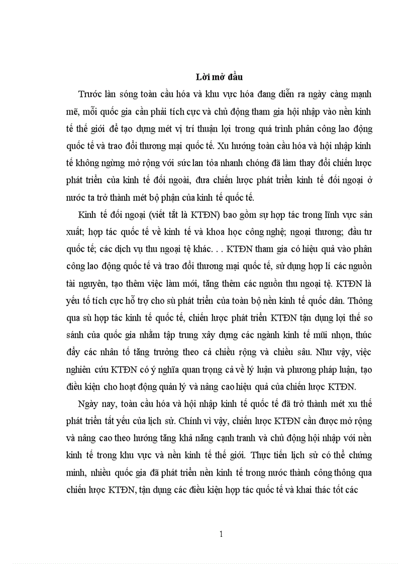 Mở rộng và nâng cao hiệu quả KTĐN ở nước ta theo hướng tăng khả năng cạnh tranh và chủ động hội nhập kinh tế khu vực và quốc tế 1