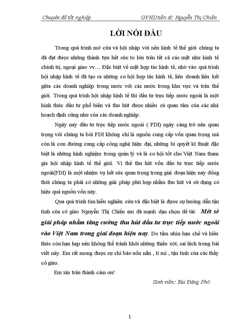 Một số giải pháp nhằm tăng cường thu hút đầu tư trực tiếp nước ngoài vào Việt Nam trong giai đoạn hiện nay