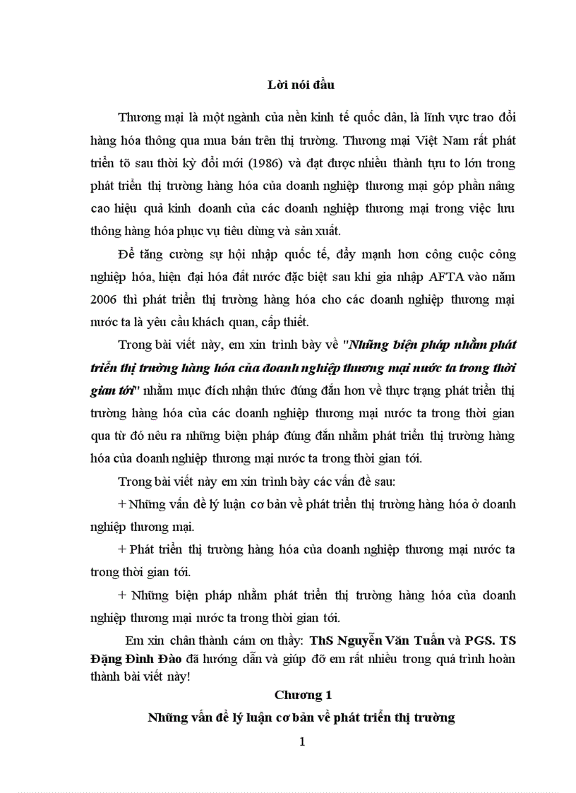 Những biện pháp nhằm phát triển thị trường hàng hóa của doanh nghiệp thương mại nước ta trong thời gian tới 1