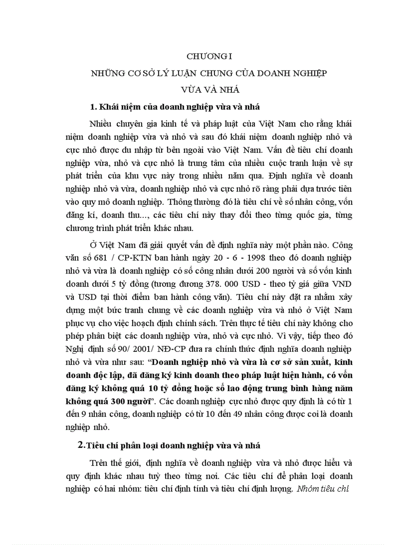 Tác động của các chính sách vĩ mô đến sự phát triển của các DNVVN 1