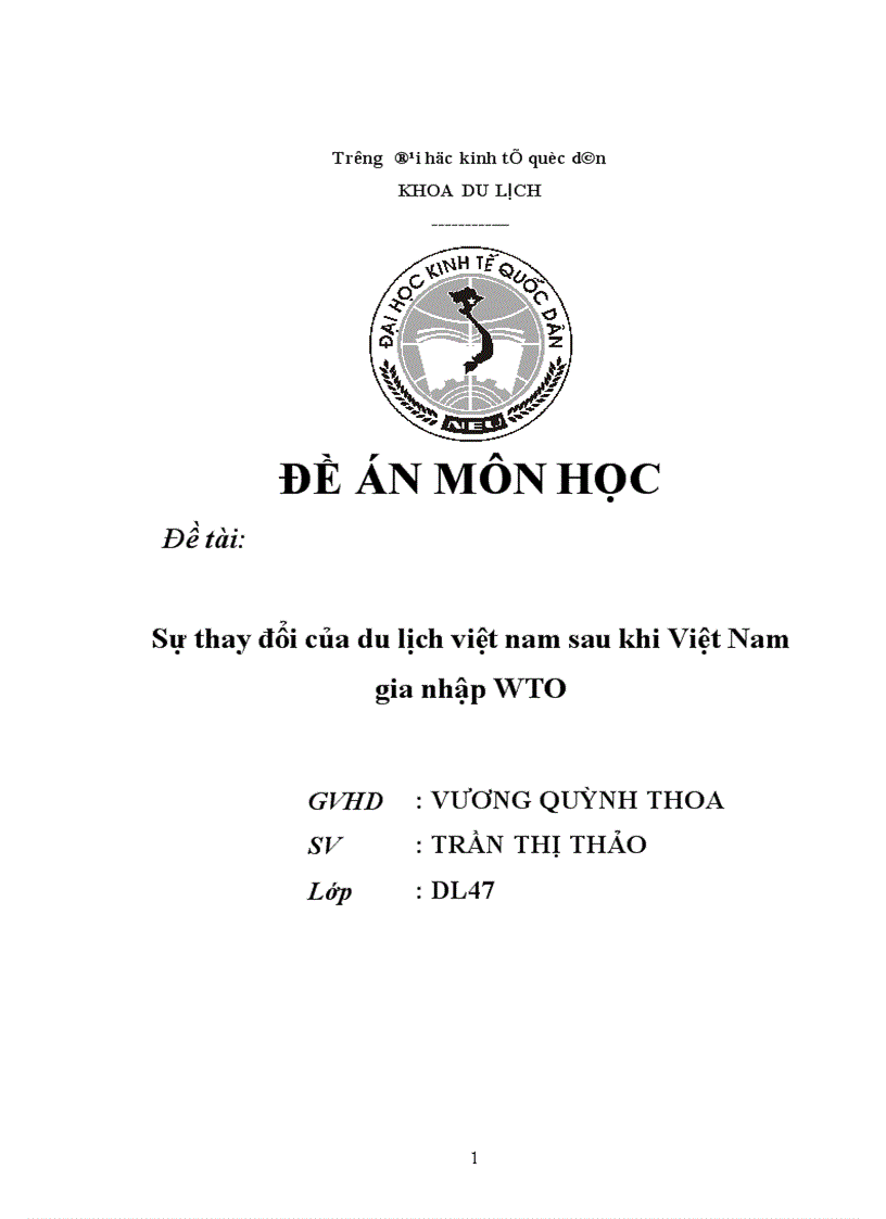 Sự thay đổi của du lịch việt nam sau khi Việt Nam gia nhập WTO GVHD