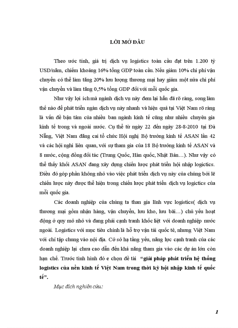 Giải pháp phát triển hệ thống logistics của nền kinh tế Việt Nam trong thời kỳ hội nhập kinh tế quốc tế