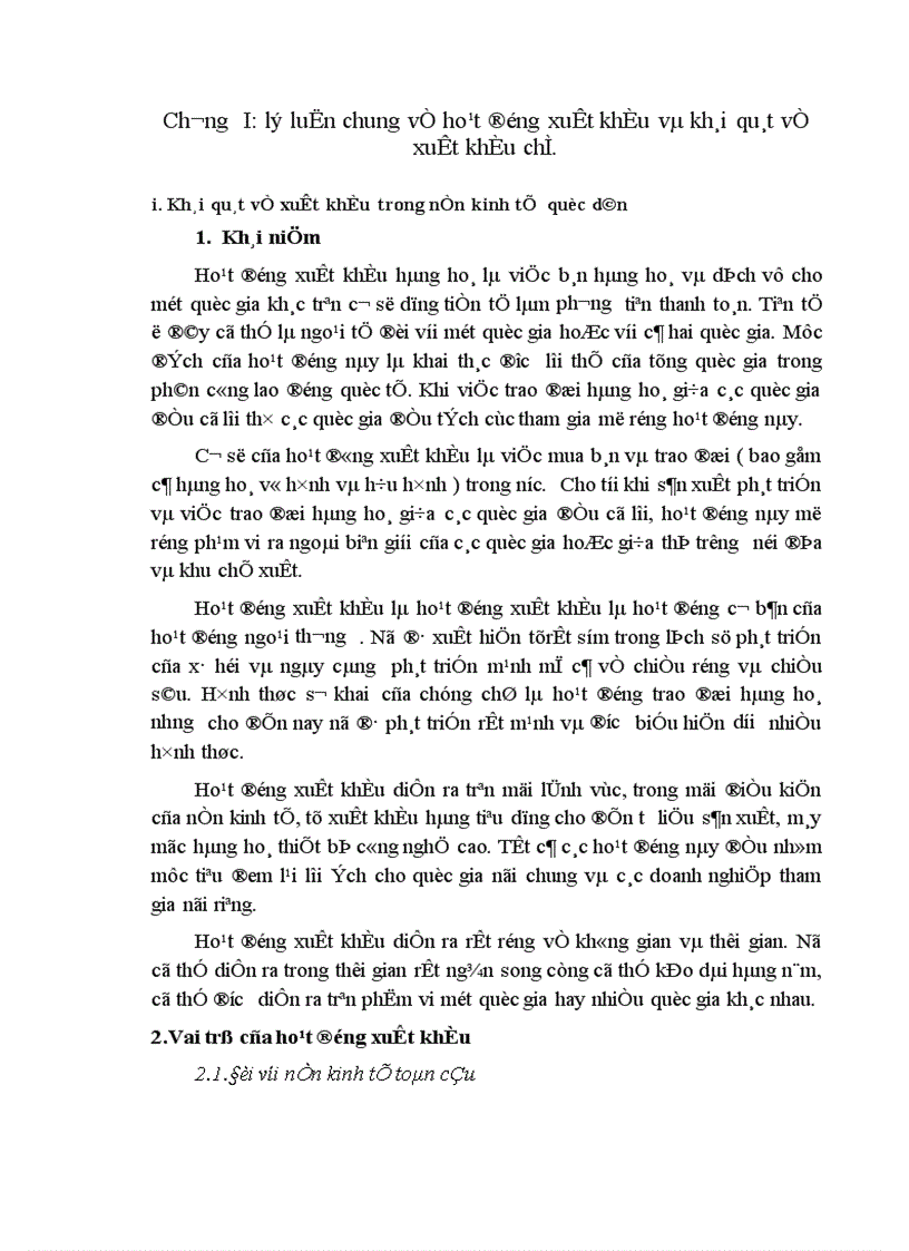 Hoạt động xuất khẩu và khái quát về xuất khẩu chè.