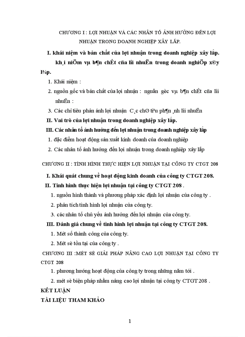 Các giải pháp nhằm nâng cao lợi nhuận tại công ty công trình giao thông 208