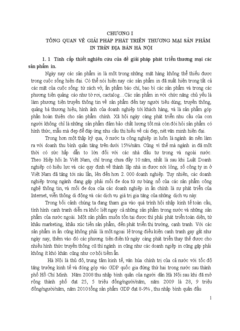Giải pháp phát triển thương mại sản phẩm in trên địa bàn Hà Nội lấy công ty cổ phần thiết kế in Bắc Việt làm đơn vị nghiên cứu