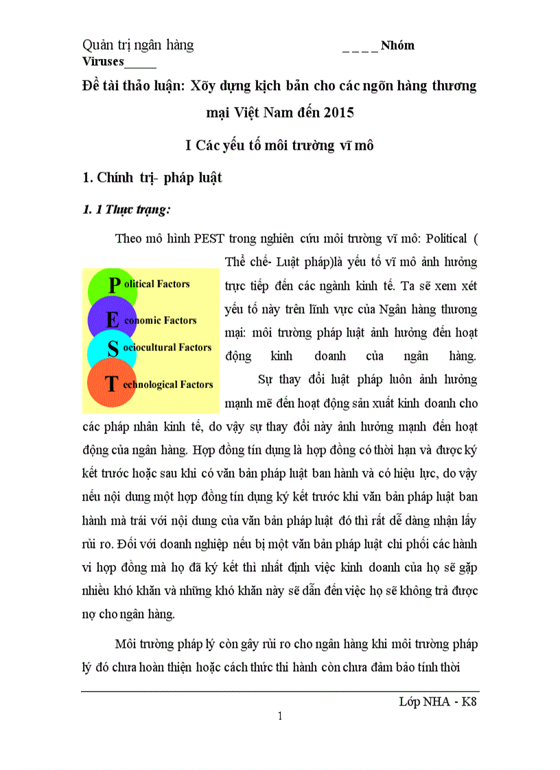 Xây dựng kịch bản cho các ngân hàng thương mại Việt Nam đến 2015