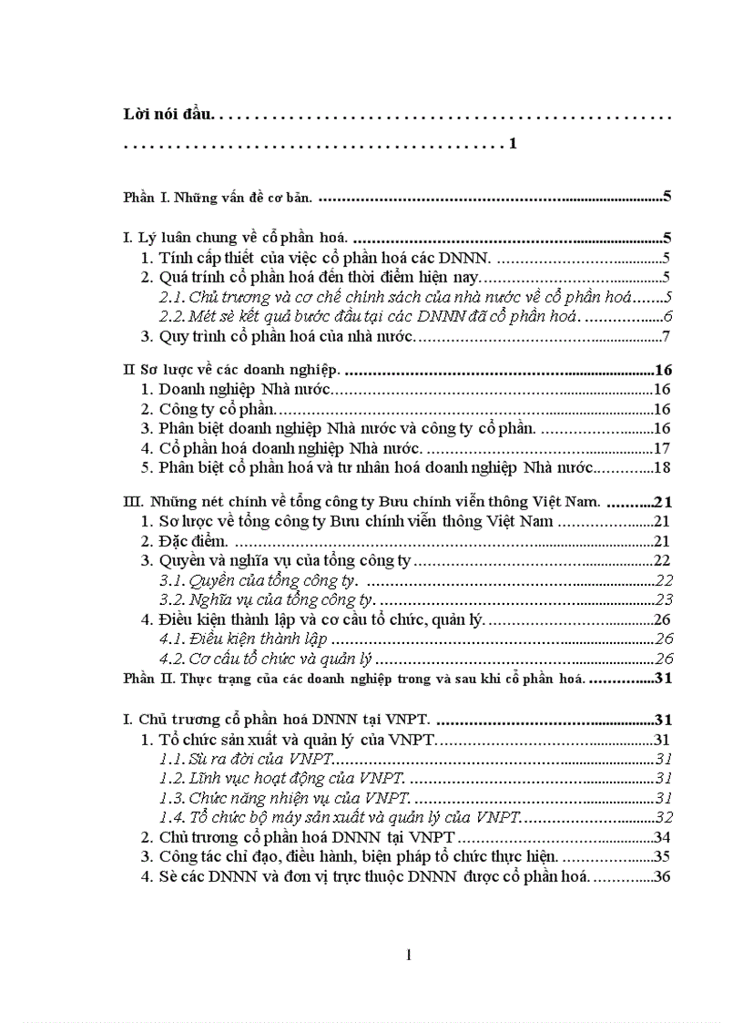 Thực trạng các doanh nghiệp của Tổng công ty Bưu chính Viễn thông Việt Nam trong và sau khi cổ phần hoá 1