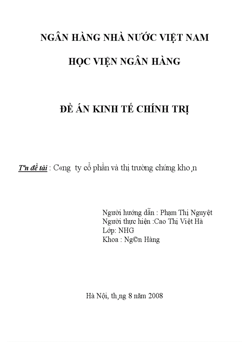 Công ty cổ phần và thị trường chứng khoán