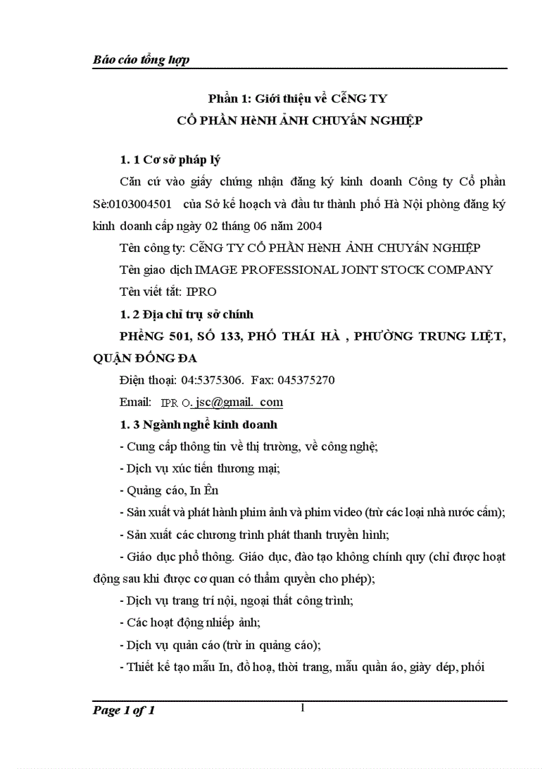 Đánh giá sơ bộ về hoạt động Marketing của công ty