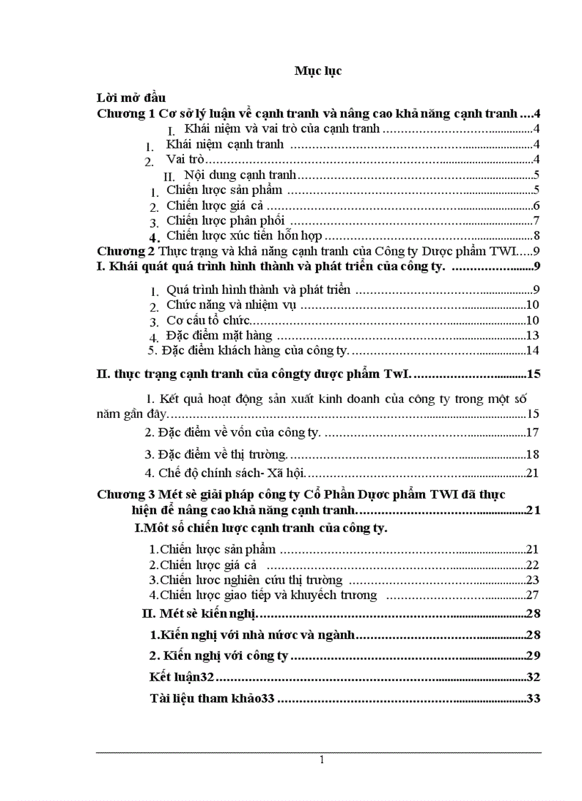 Khảo sát về vấn đề nâng cao sức cạnh tranh của công ty dược phẩm twi trong nên kinh tế thị trường 1