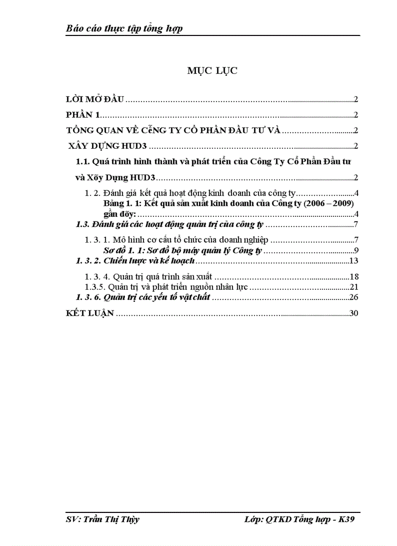 Đánh giá kết quả hoạt động kinh doanh của công ty Công ty cổ phần Xây dựng HUD3