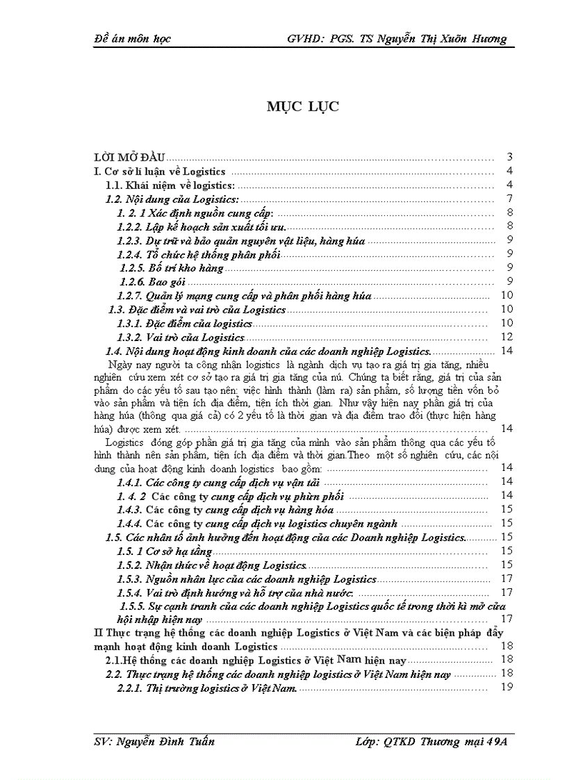 Hệ thống các doanh nghiệp Logistics của Việt Nam thực trạng và giải pháp đẩy mạnh hoạt động kinh doanh Logistics 1