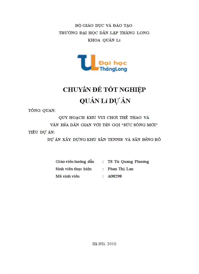 Dự án xây dựng khu sân tennis và sân bóng rổ