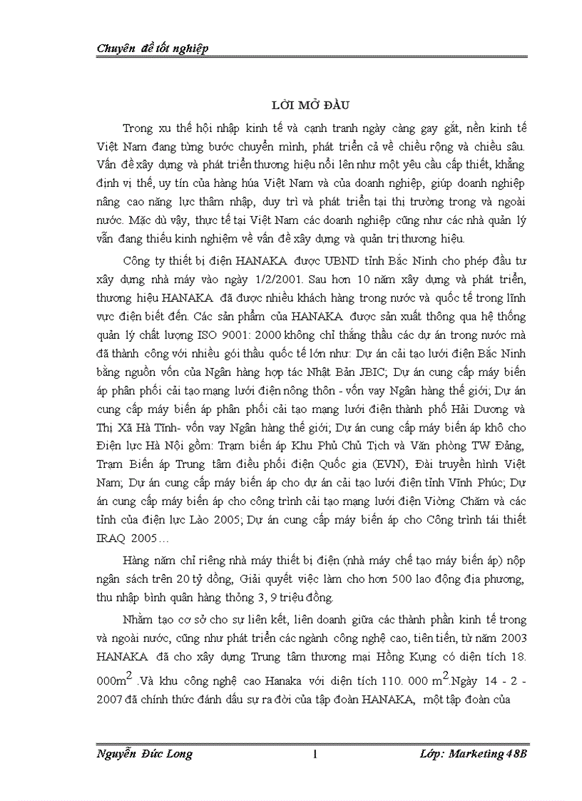 Hoàn thiện quản trị thương hiệu tại công ty thiết bị điện Hanaka 1