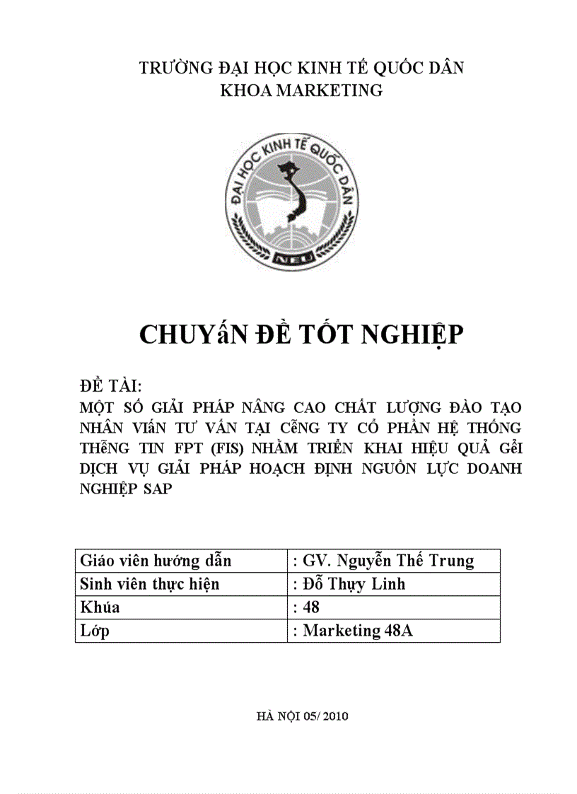 Một số giải pháp nâng cao chất lượng đào tạo nhân viên tư vấn nhằm triển khai hiệu quả gói dịch vụ giải pháp hoạch định nguồn lực doanh nghiệp SAP 1