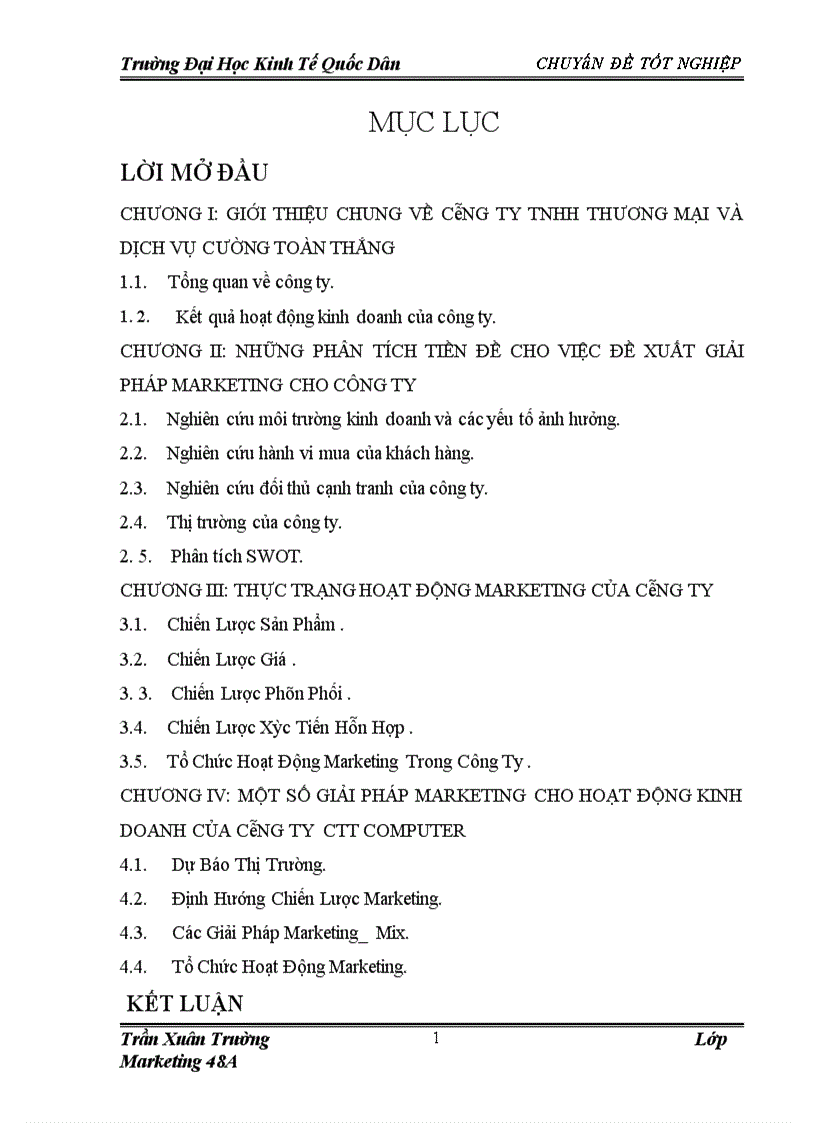 Giải pháp Marketing cho hoạt động kinh doanh của Công ty TNHH Thương Mại và Dịch Vụ Cường Toàn Thắng 1