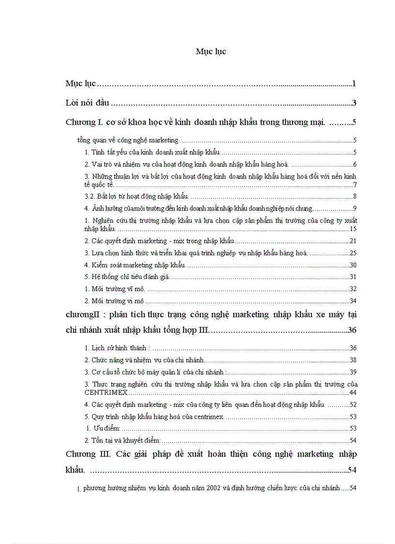 Các giải pháp nhằm hoàn thiện công nghệ marketing nhập khẩu tại công ty xuất nhập khẩu Tổng Hợp III 1