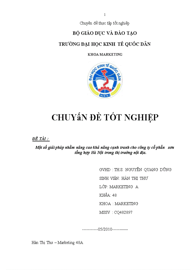 Một số giải pháp nhằm nâng cao khả năng cạnh tranh cho công ty cổ phẩn 1