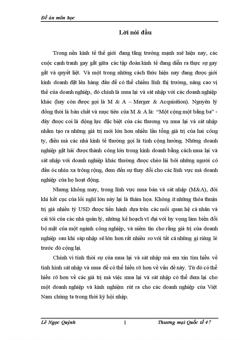 Thực trạng vấn đề mua lại và sát nhập ở việt Nam