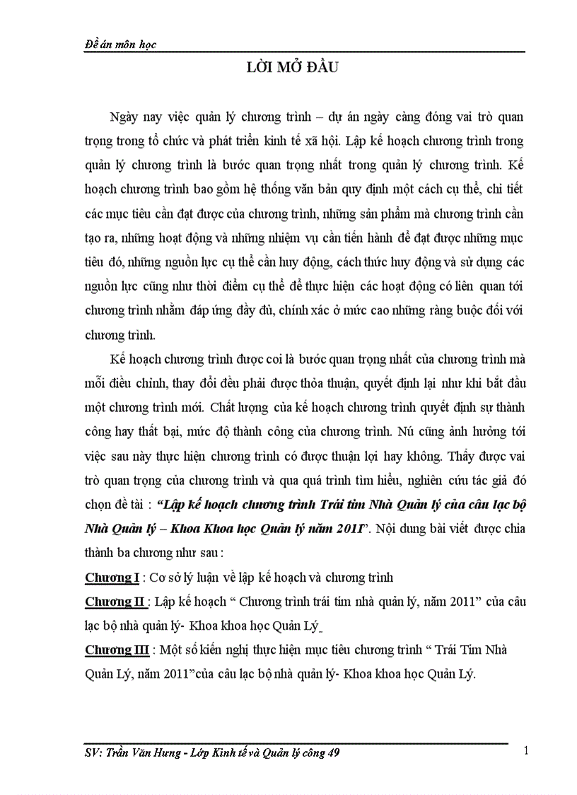 Lập kế hoạch chương trình Trái tim Nhà Quản lý của câu lạc bộ Nhà Quản lý