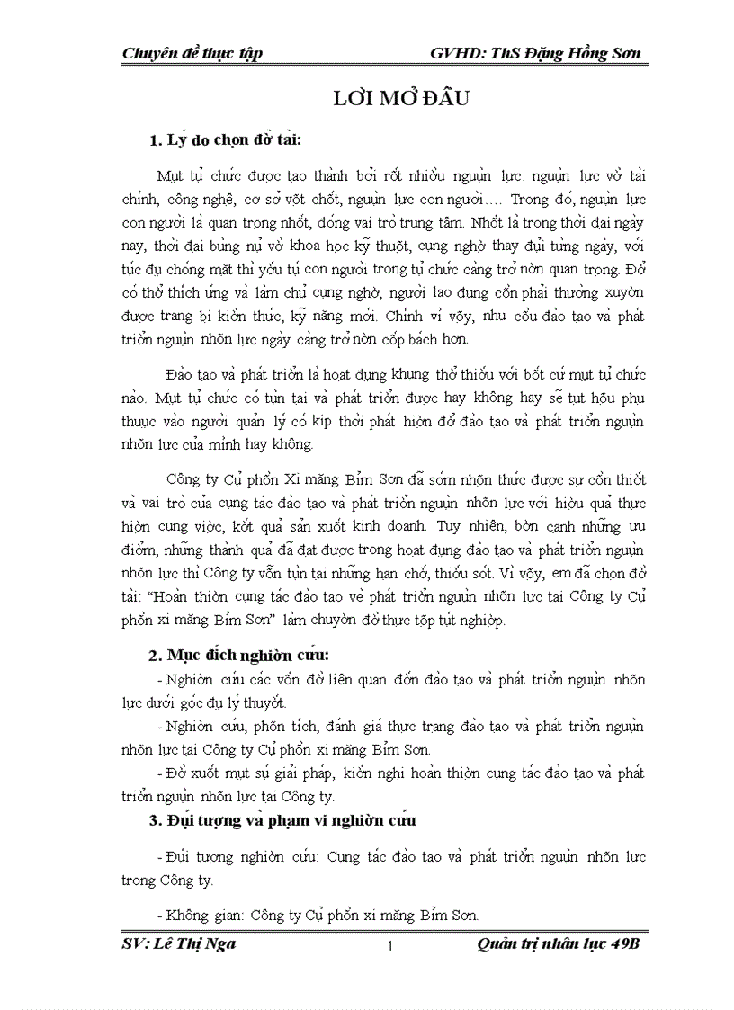 Hoa n thiê n công ta c đa o ta o và pha t triê n nguô n nhân lư c ta i Công ty Cô phâ n xi măng Bi m Sơn