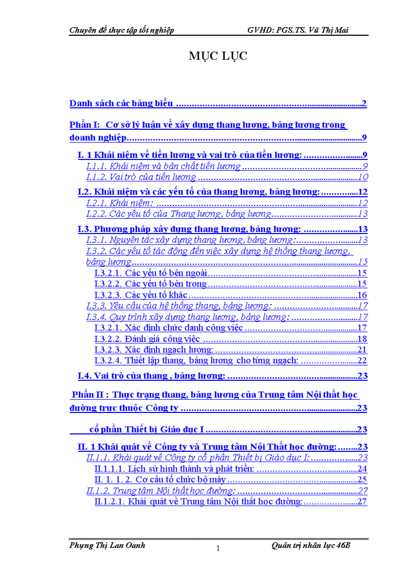 Hoàn thiện thang bảng lương cho Trung tâm Nội Thất Học Đường trực thuộc Công ty cổ phần Thiết bị Giáo dục