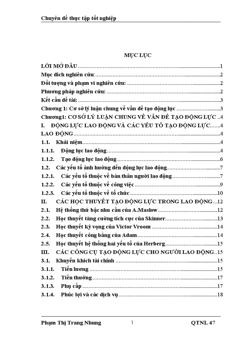 Hoàn thiện công tác tạo động lực cho cán bộ nghiên cứu khoa học tại Viện Chính sách Chiến lược Phát triển nông nghiệp nông thôn 1