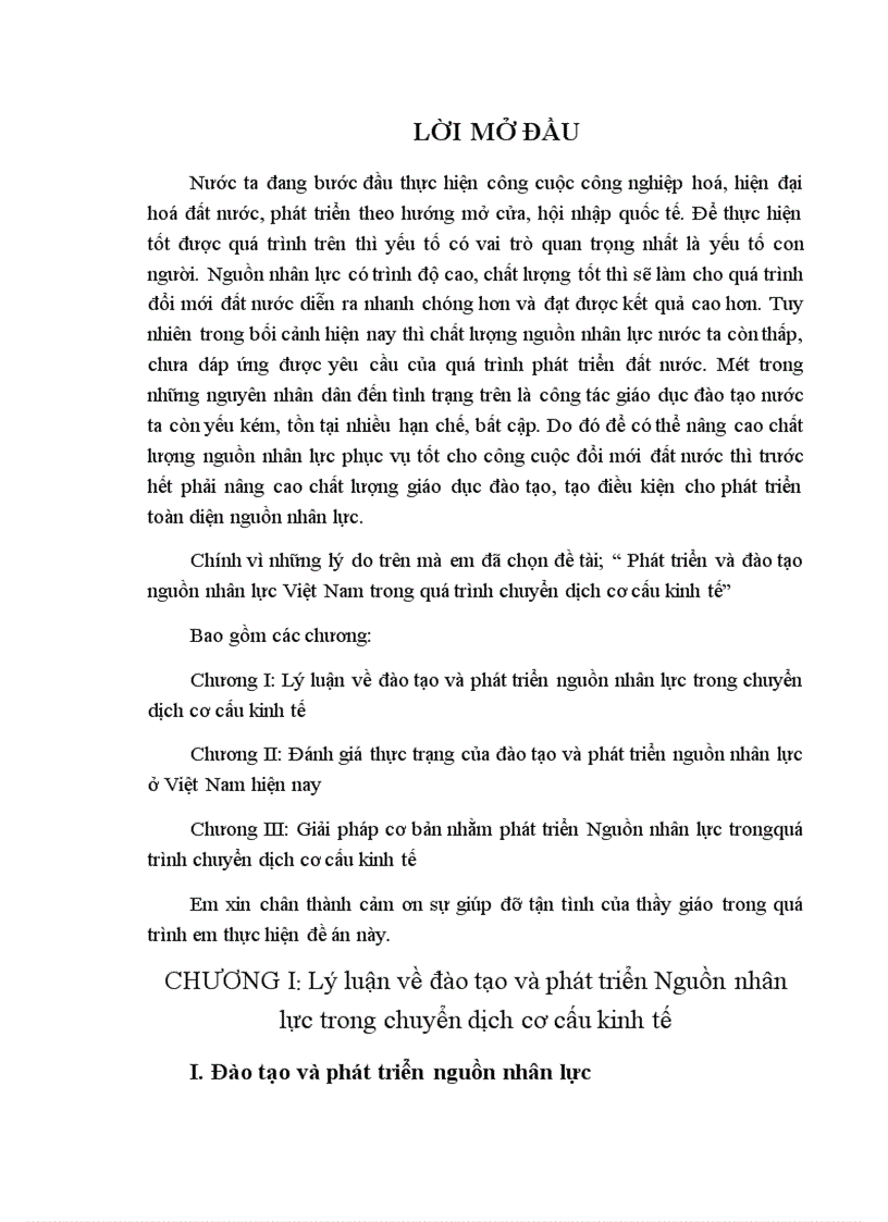 Những giải pháp cơ bản nhằm phát triển nguồn nhân lực trong quá trình chuyển diọch cơ cấu kinh tế 1