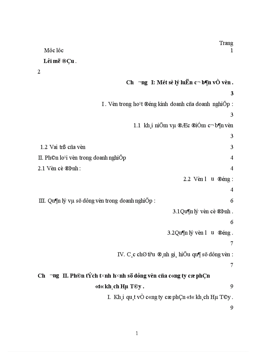 Hiệu quả sử dụng vốn của công ty cổ phần ôtô khách Hà Tây .