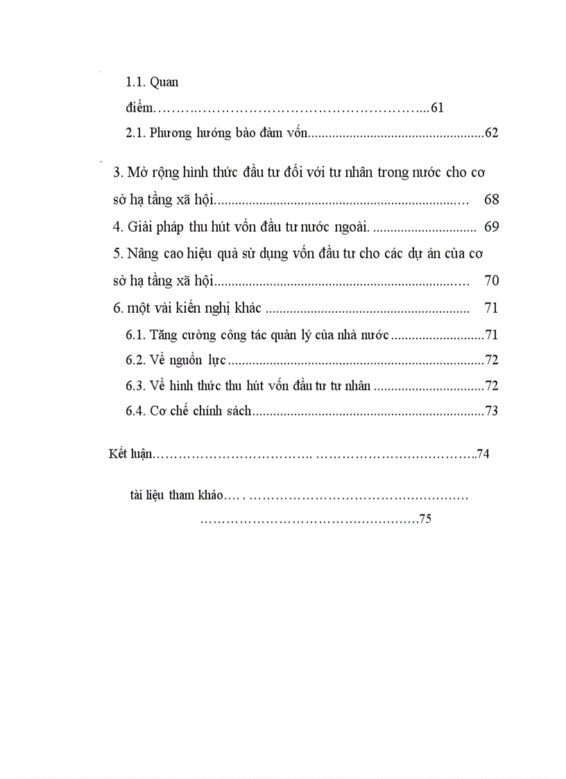 Phương hướng và giải pháp bảo đảm vốn đầu tư cho phát triển cơ sở hạ tầng xã hội ở Việt Nam giai đoạn 2001-2010